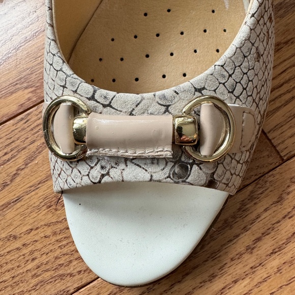Geox Open Toe Italian Leather Snakeskin Pumps Size 40 EU - Picture 4 of 7